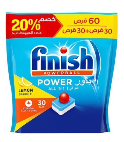 أقراص غسالات اطباق برائحة الليمون باوربول فنش - 30 قرص - 2 قطعة