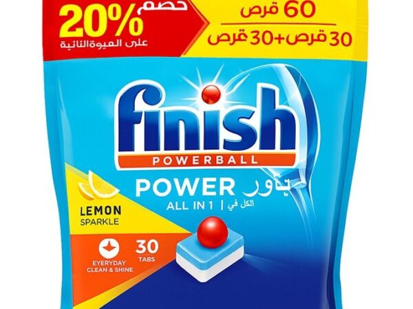 أقراص غسالات اطباق برائحة الليمون باوربول فنش - 30 قرص - 2 قطعة