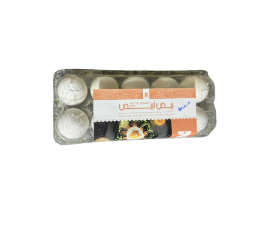 بيض ابيض مغلف  زاد  10 ق
